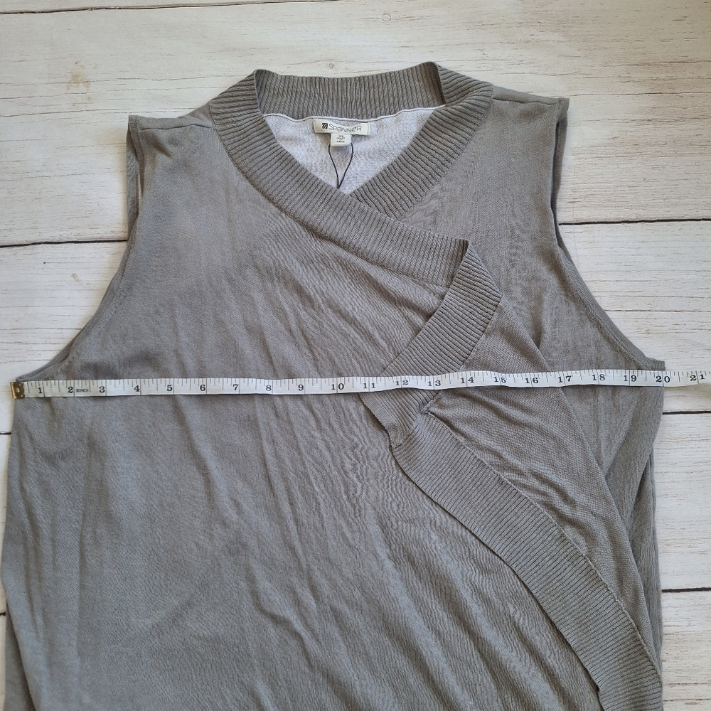 Spanner Waterfall Vest Tank Top Size XL NWT Grey White Boho Festival Summer - Picture 6 of 9
